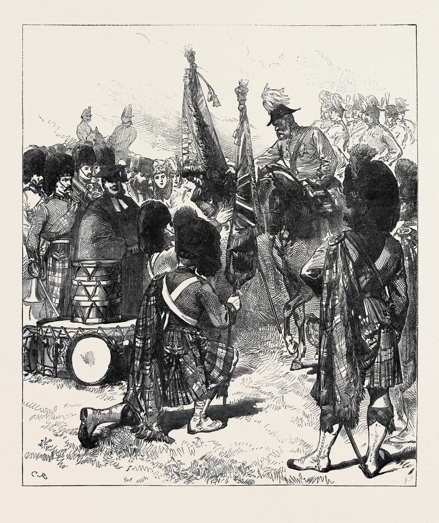 Detail of Presentation of New Colours to the 42nd Highlanders 1871 by Anonymous