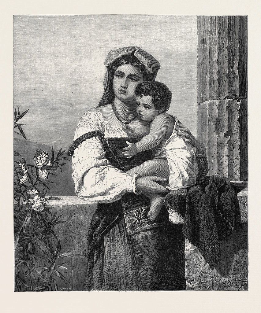 Detail of Italian Mother and Child, 1871 by Anonymous