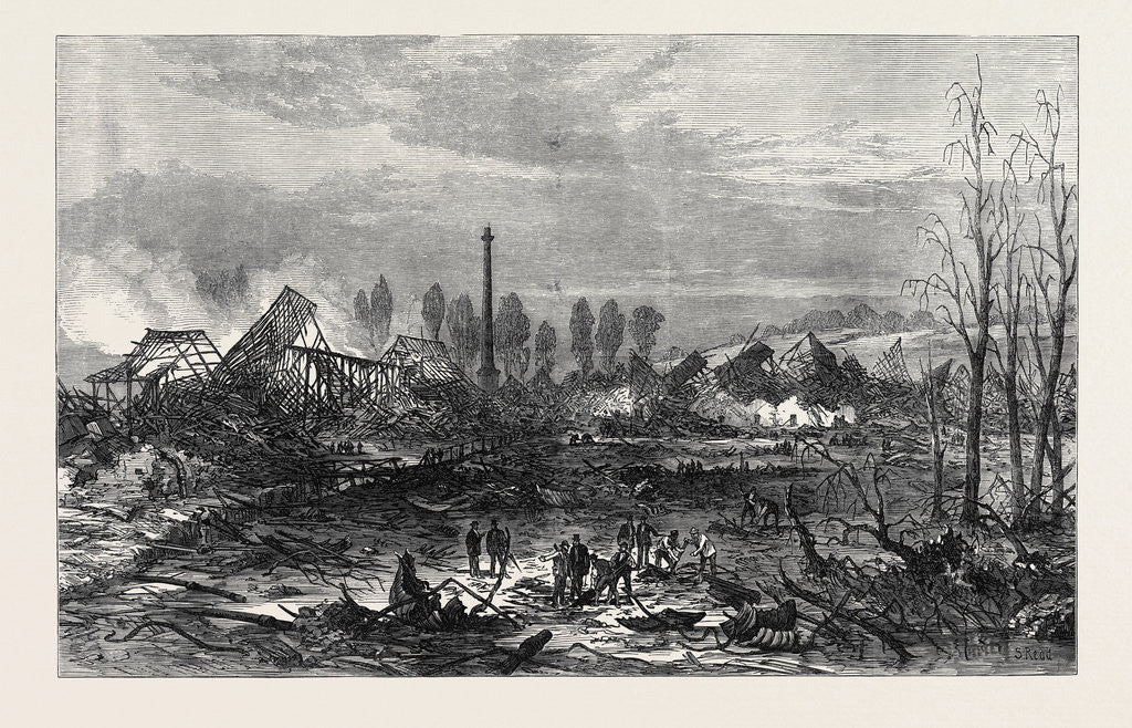 Detail of Scene of the Gun-Cotton Explosion at Stowmarket 1871 by Anonymous