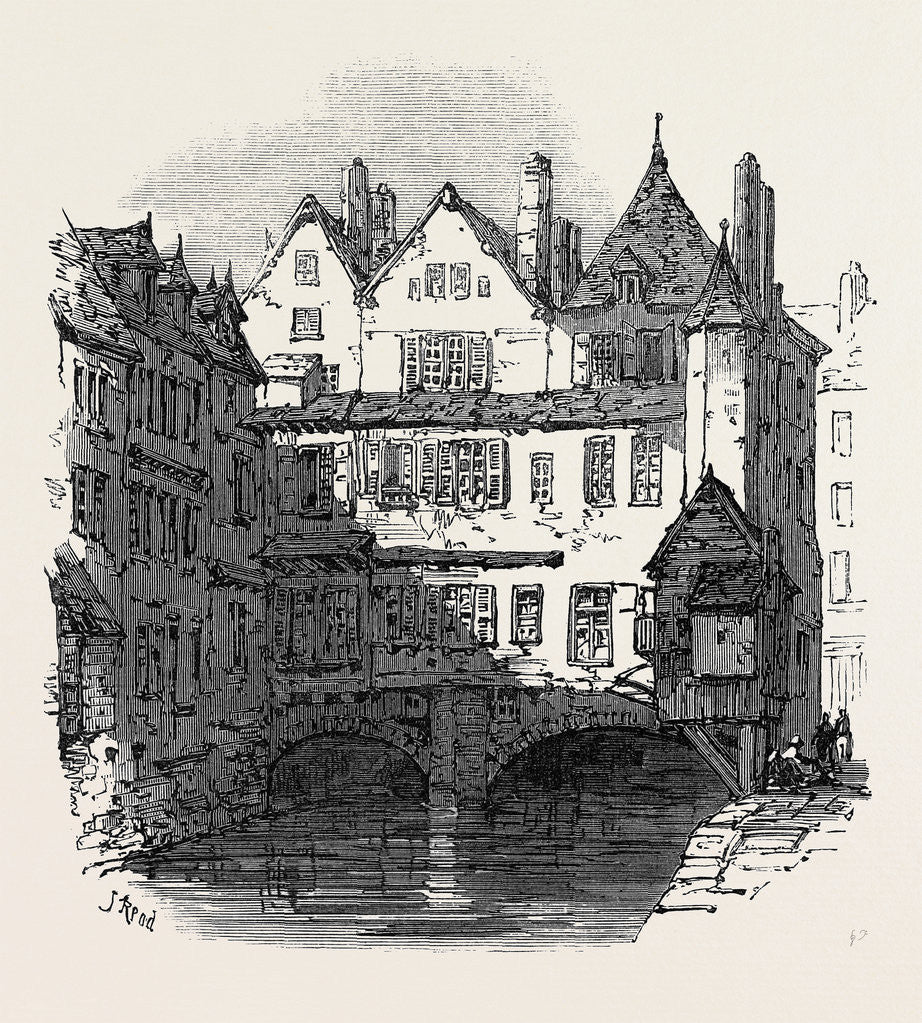 Detail of On the Canal Abbeville 1871 by Anonymous