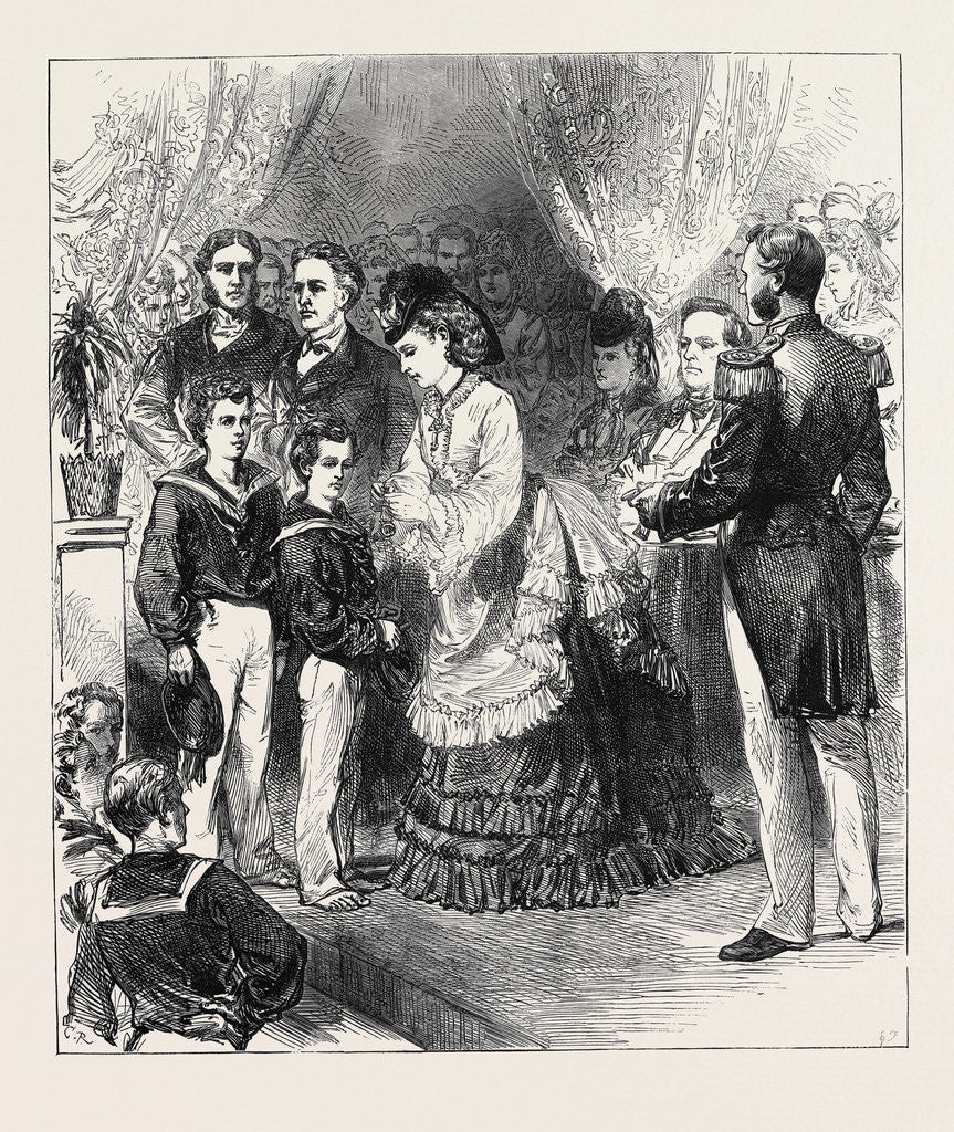 Detail of Princess Louise Giving the Prizes in the Clyde Training-Ship Cumberland 1871 by Anonymous