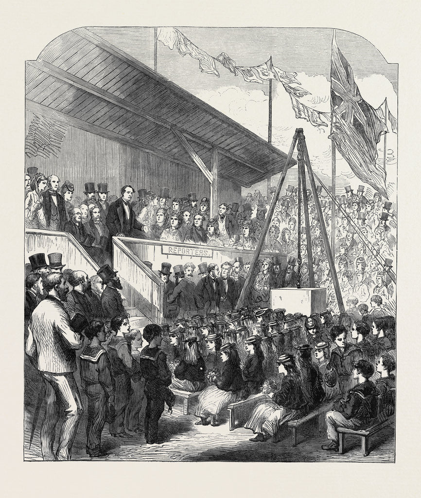 Detail of Lord Derby Laying the First Stone of the Seamen Orphan Institution Liverpool 1871 by Anonymous