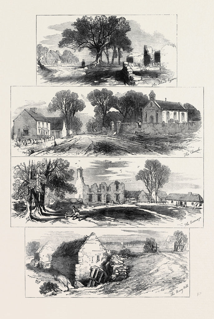 Detail of Sketches of Goldsmith's Deserted Village Lishoy or Auburn Near Athlone 1871 by Anonymous