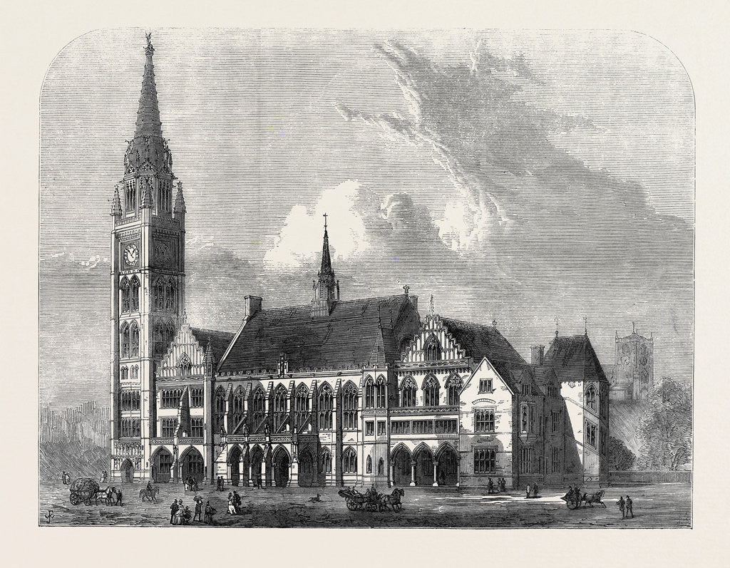 Detail of The New Townhall Rochdale 1871 by Anonymous
