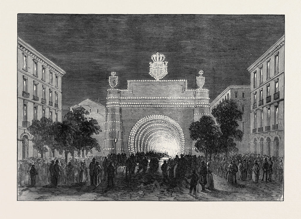 Detail of Opening of the Mont Cenis Tunnel: Illuminations at Turin Representing the Tunnel 1871 by Anonymous
