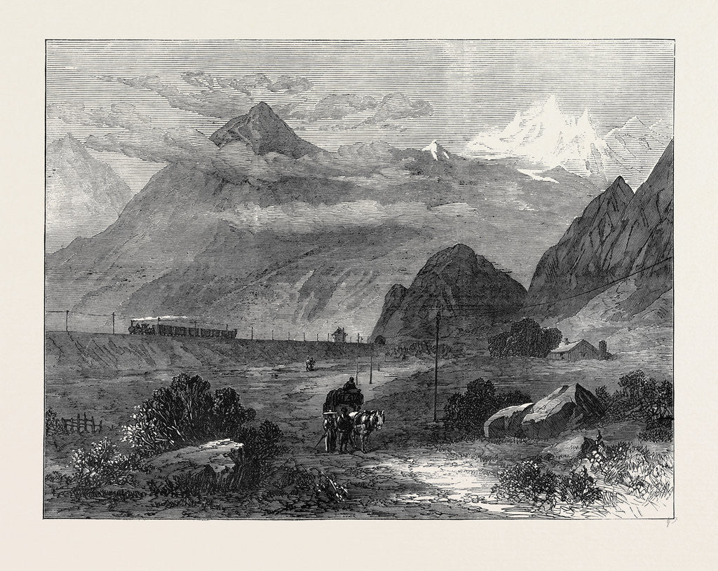 Detail of Mont Cenis Railway Scenery: The Dora Valley Near Oulx 1871 by Anonymous