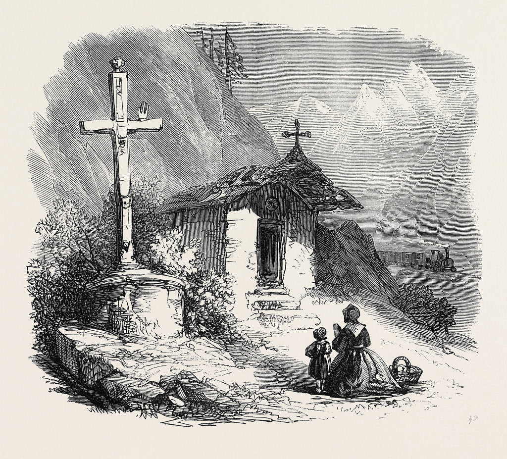 Detail of Mont Cenis Railway Scenery: Near Oulx 1871 by Anonymous