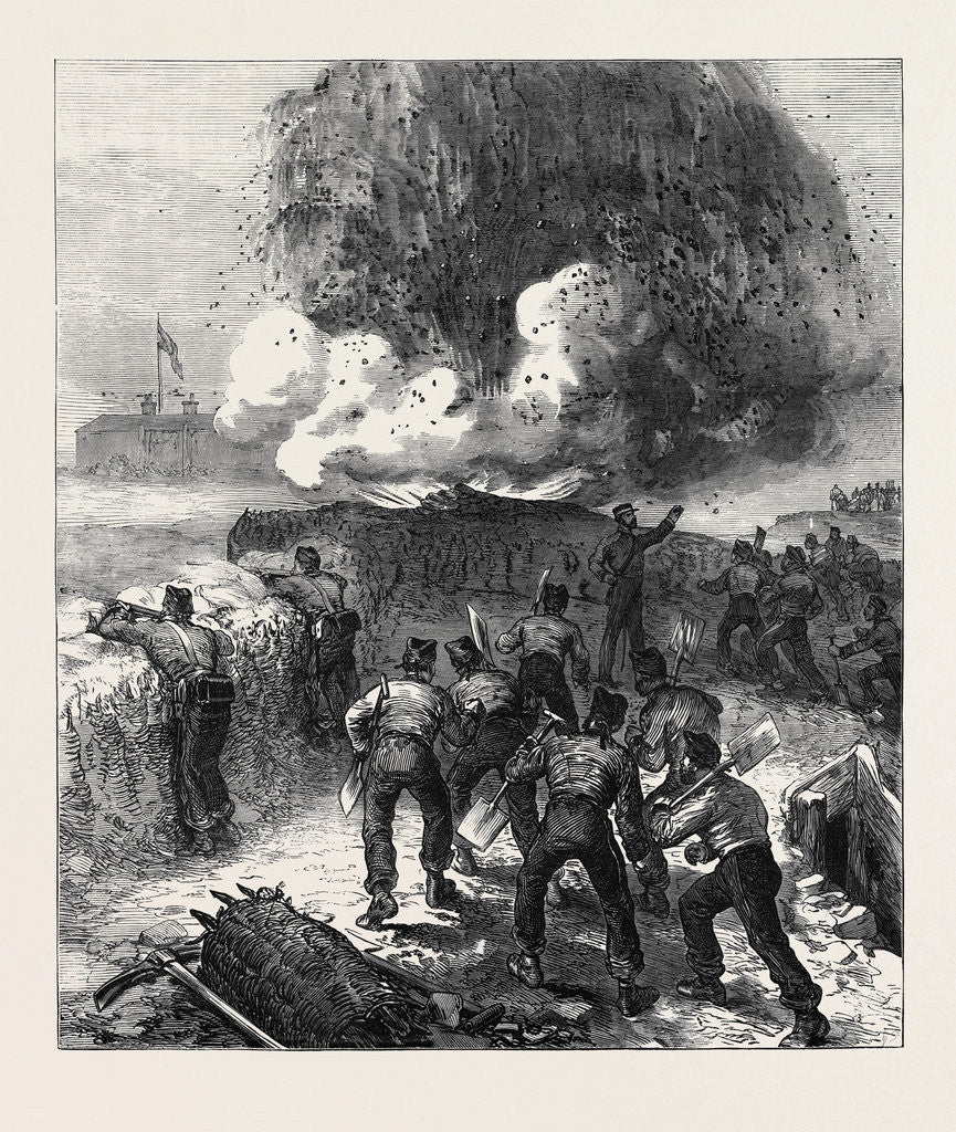 Detail of Siege Operations at Chatham: Explosion of a Mine 1871 by Anonymous