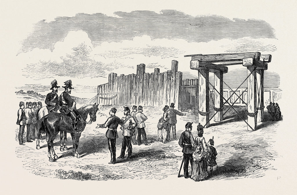 Detail of Siege Operations at Chatham: Stockade Prepared for Blowing Up with Gun-Cotton and Powder 1871 by Anonymous