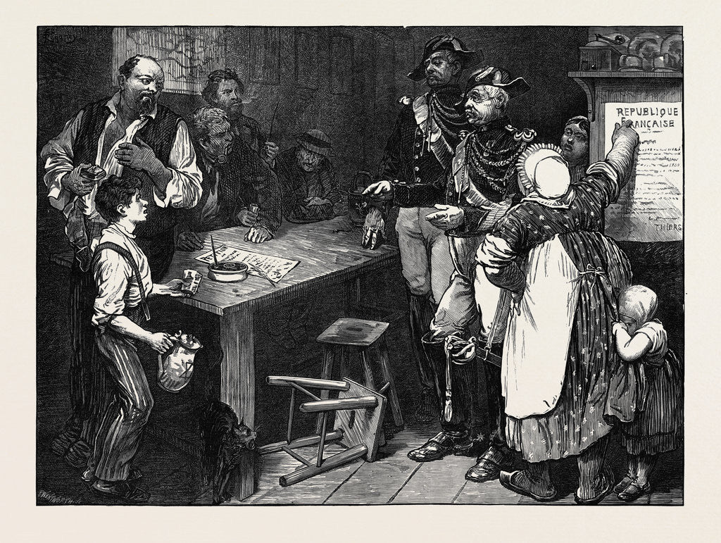 Detail of Scene in a Cabaret in the North of France 1871 by Anonymous