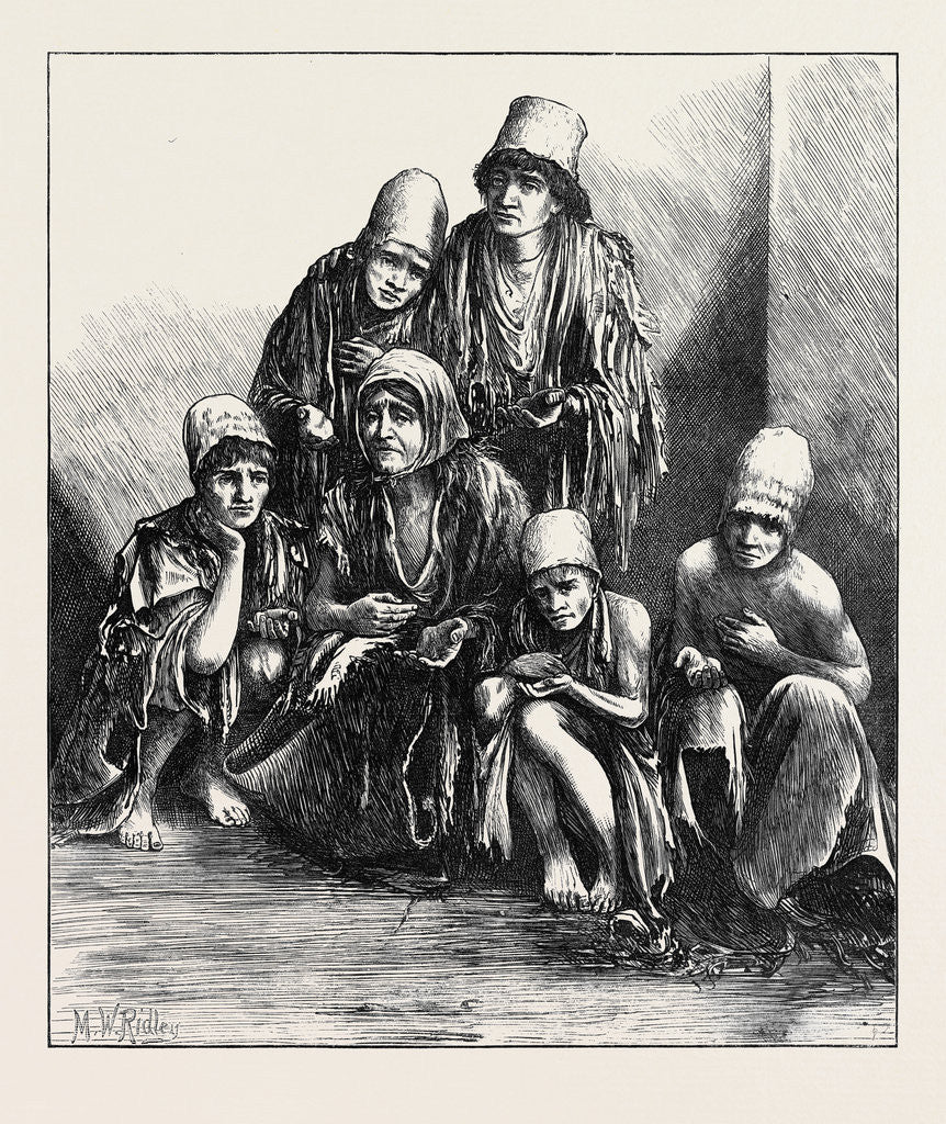 Detail of The Famine in Persia: Group of Poor People at Shiraz 1871 by Anonymous