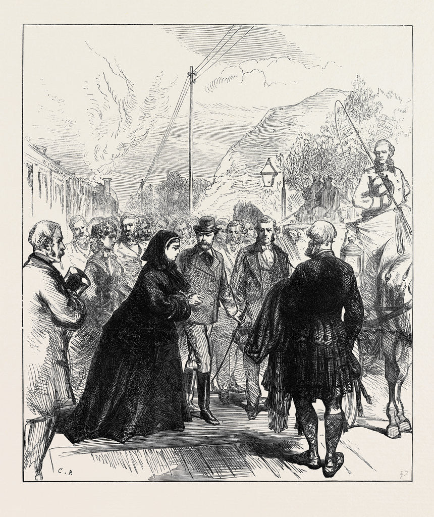 Detail of The Queen's Visit to the Prince of Wales: Arrival at Wolferton Station Near Sandringham 1871 by Anonymous