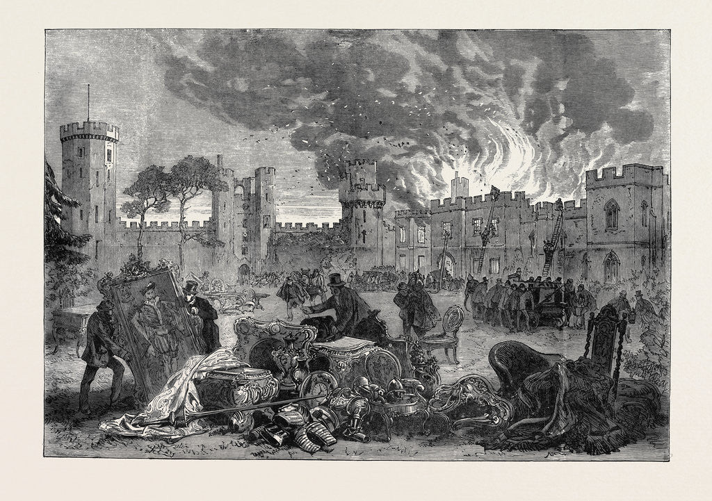 Detail of The Fire at Warwick Castle 1871 by Anonymous
