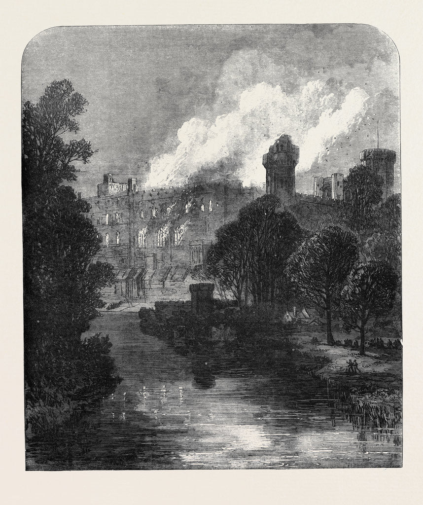 Detail of The Burning of Warwick Castle 1871 by Anonymous