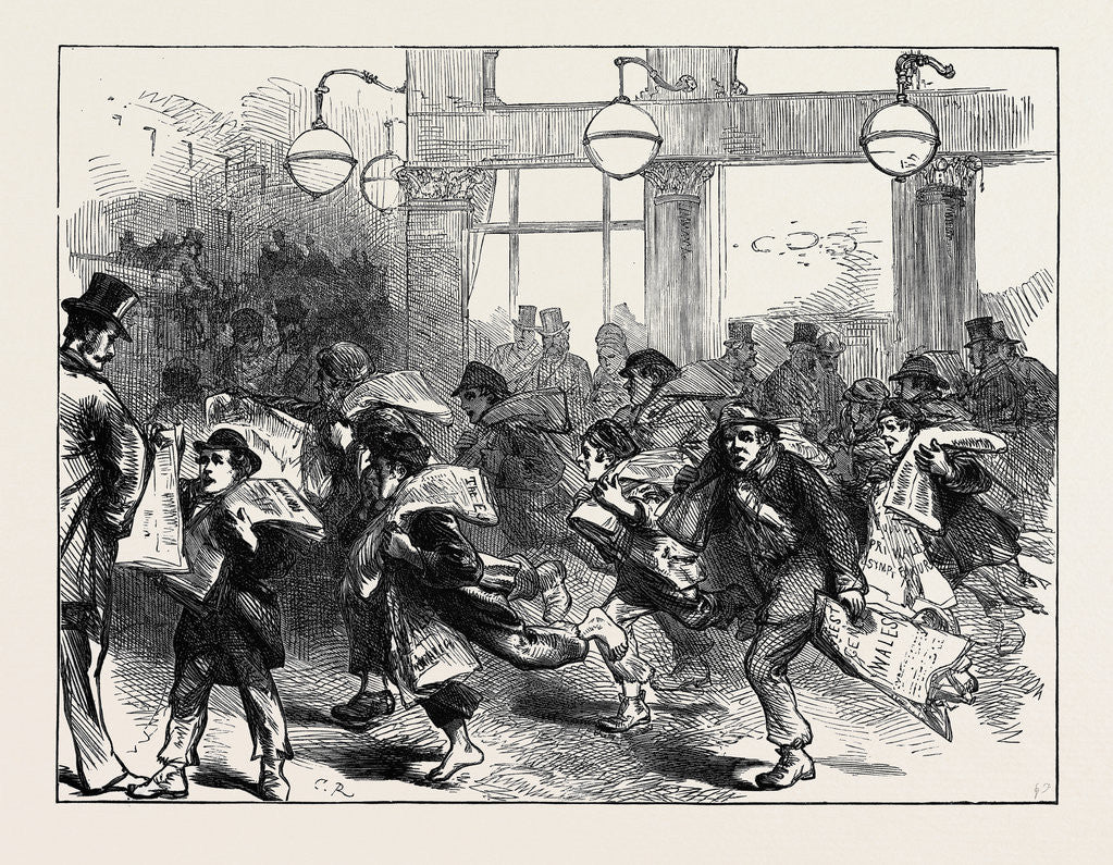 Detail of Newsboys with Latest Accounts of the Prince of Wales 1871 by Anonymous