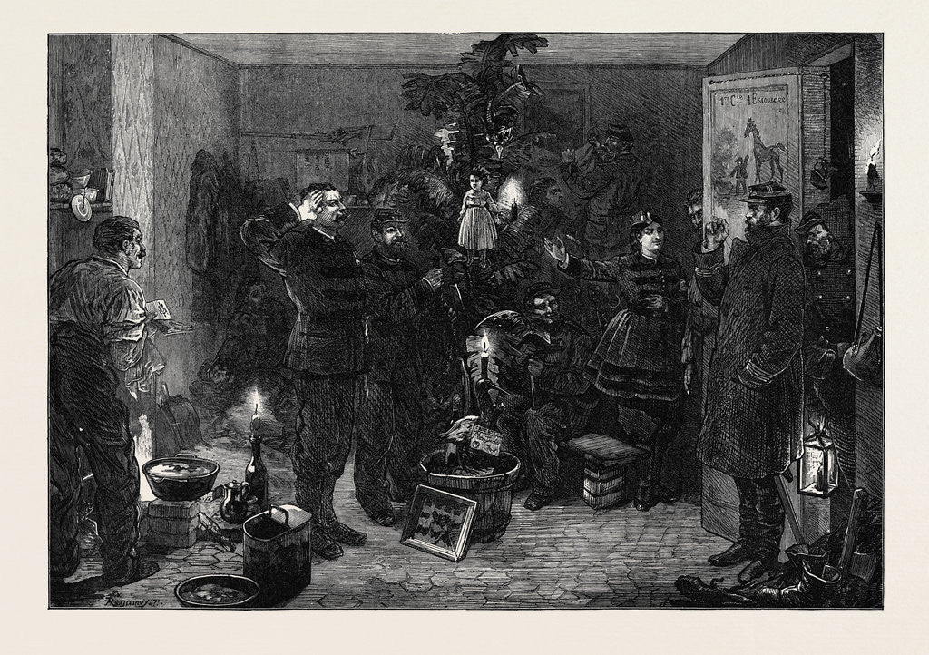 Detail of Christmas Eve at the Outposts Paris 1870 by Anonymous