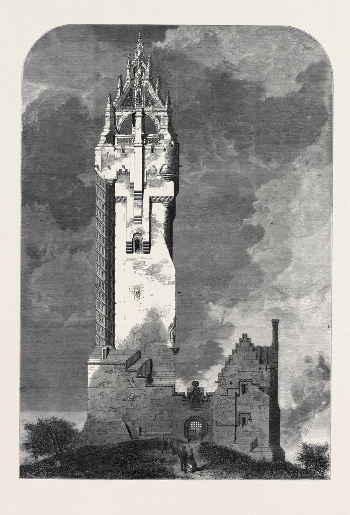Detail of The National Wallace Monument About to Be Built on the Abbey Craig Near Stirling by Anonymous