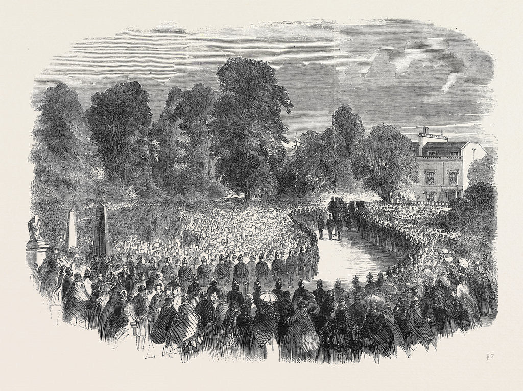 Detail of Funeral of Mr Braidwood the Late Chief of the London Fire Brigade in Abney Park Cemetery by Anonymous