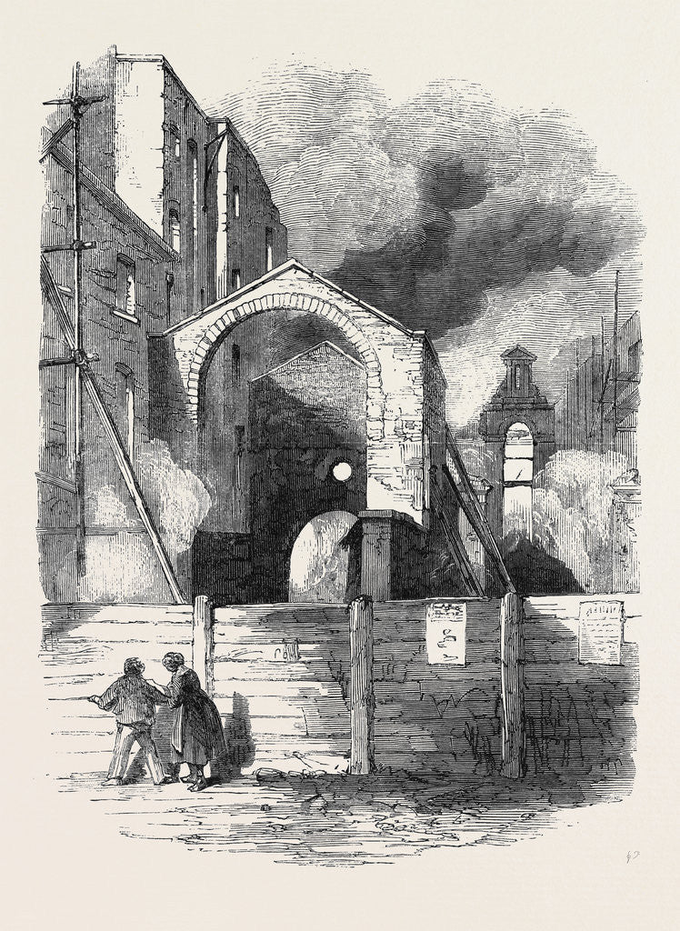 Detail of Parts of Cotton's Wharf and Haye's Warehouse the Great Fire in Southwark July6 1861 by Anonymous