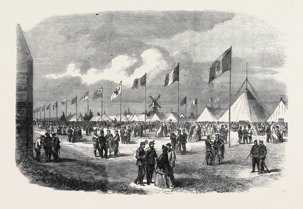 Detail of General View of the Ground and Tents National Rifle Association Meeting at Wimbledon July 13 1861 by Anonymous