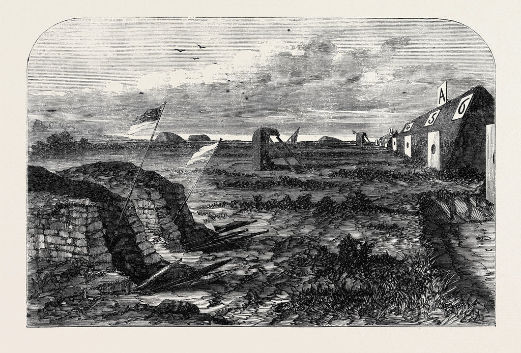 Detail of The National Rifle Association Meeting on Wimbledon Common: The Markers at the Butts July 20 1861 by Anonymous