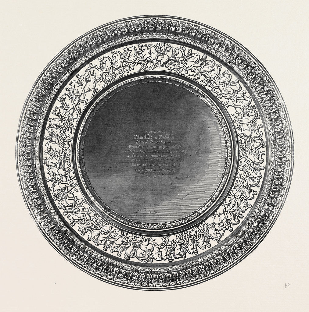 Detail of Testimonial to Colonel John Gowan of the United States' Service for the Care Bestowed by Him on the Graves Before Sebastopol by Anonymous