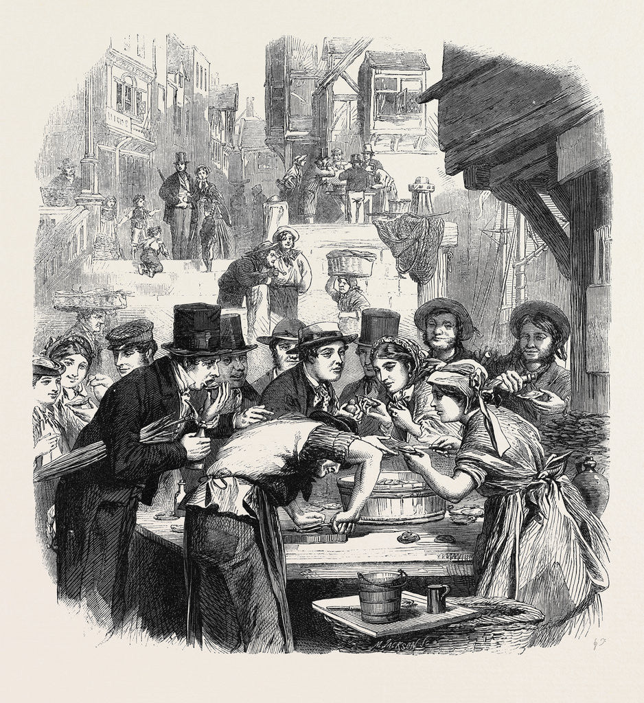 Detail of The First Day of Oysters: A London Street Scene by Anonymous