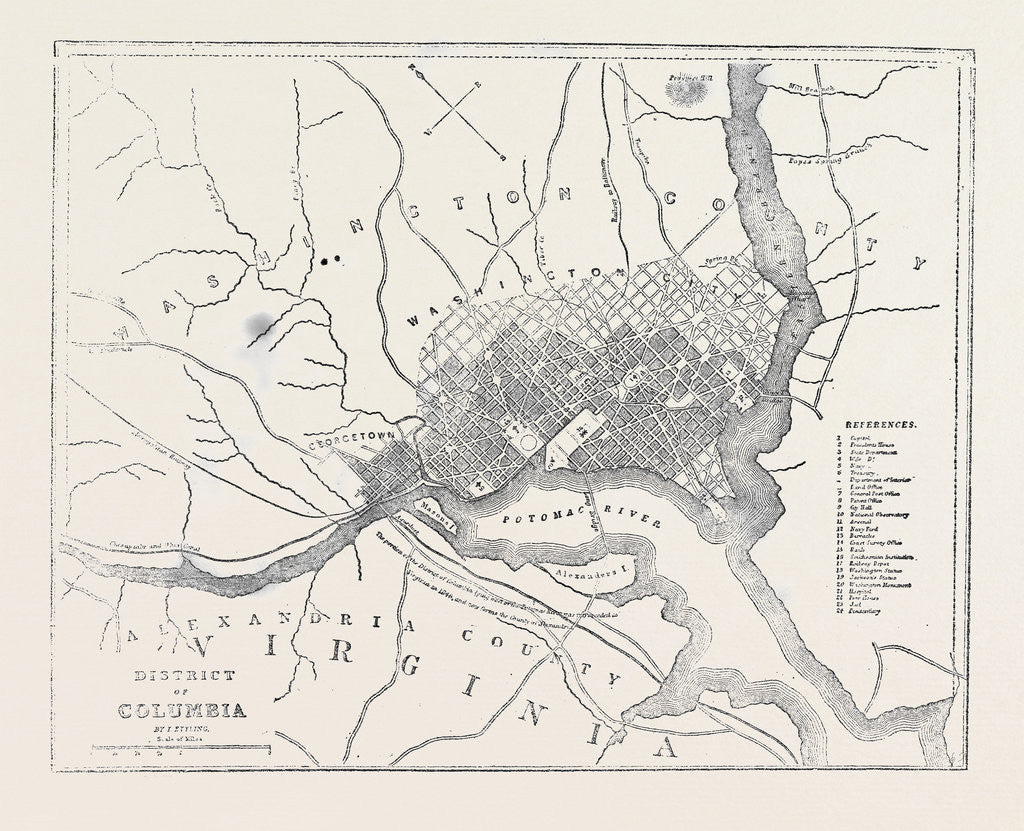 Detail of Map of District of Columbia by Anonymous