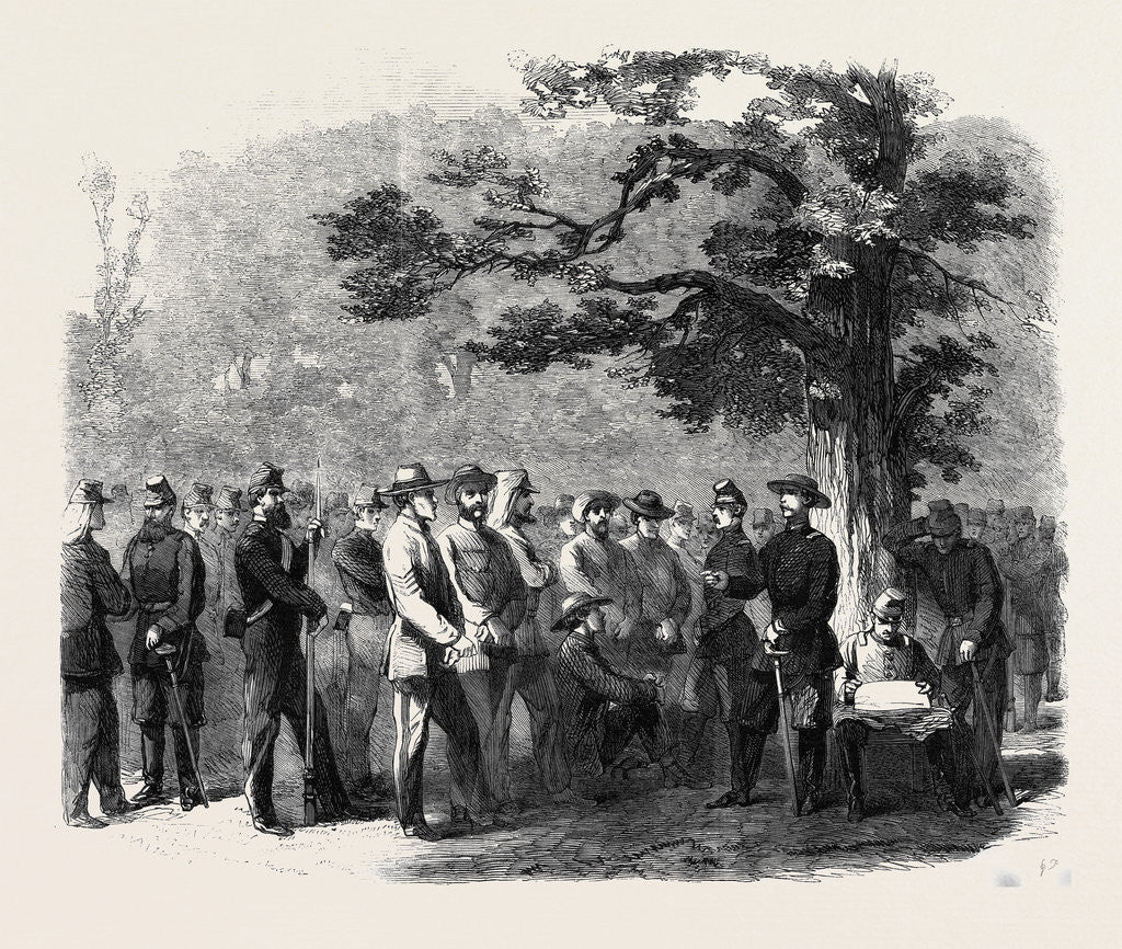 Detail of The Civil War in America: Confederate Prisoners Captured by United States' Pickets Between Fairfax and Manassas Junction Virginia by Anonymous