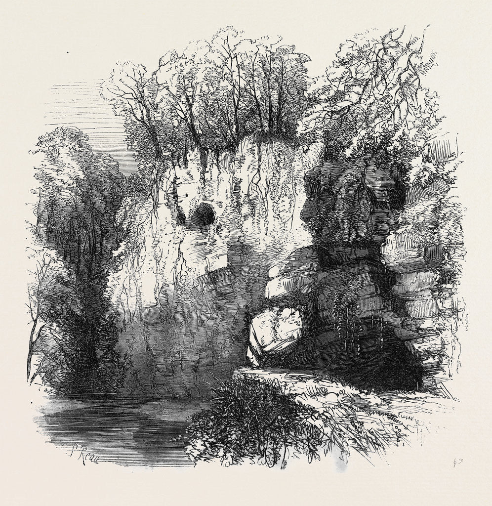 Detail of The Caves of Jedburgh Hiding Places of the Covenanters by Anonymous