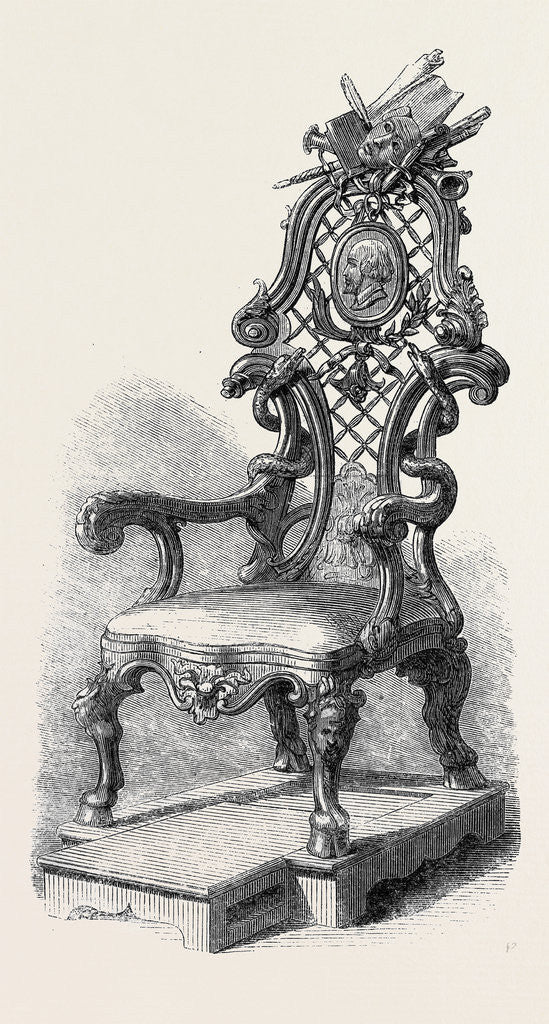 Detail of Garrick's Shakspeare Chair by Anonymous