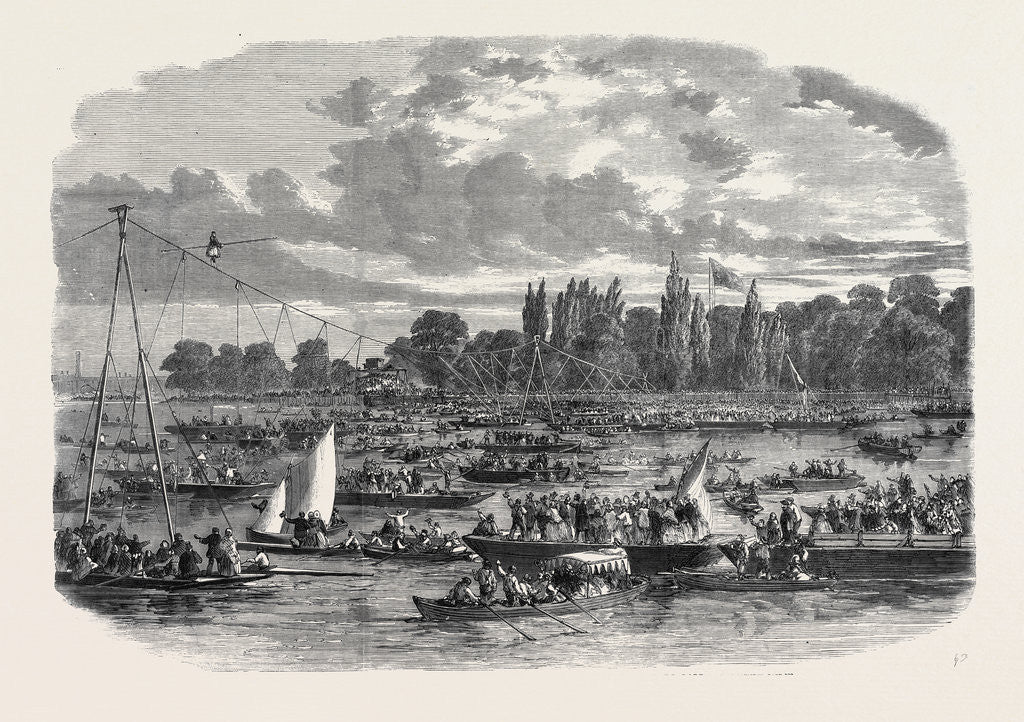 Detail of The Female Londin Crossing the Thames from Battersea to Cremorne on a Tight Rope by Anonymous