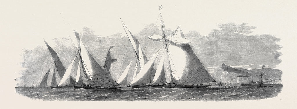 Detail of The Installation of Lord Palmerston As Lord Warden of the Cinque Ports Dover Regatta: Start of the Yachts by Anonymous