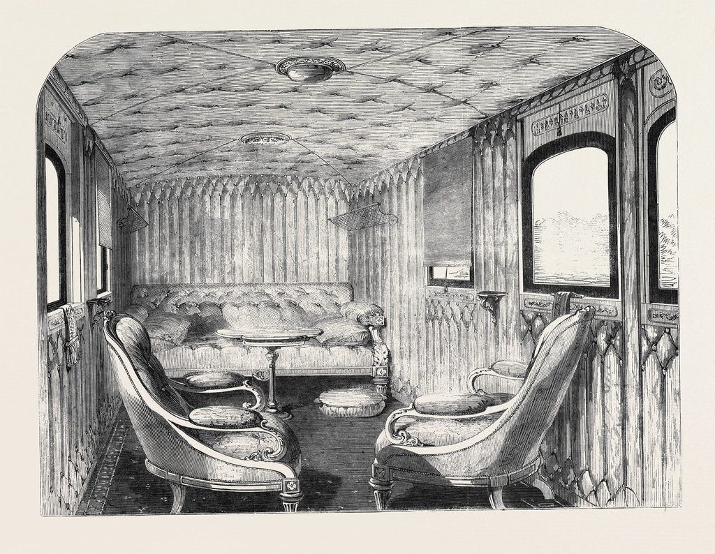 Detail of Saloon of Her Majesty's Carriage on the London and North-Western Railway. by Anonymous