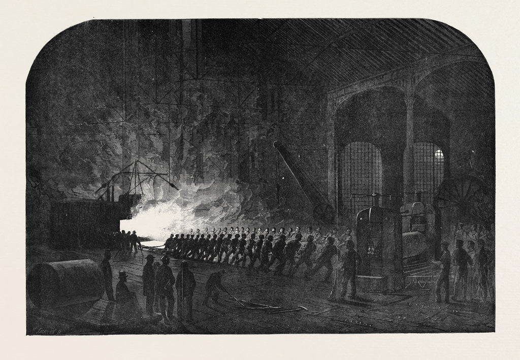 Detail of Process of Rolling Armour Plates for Her Majesty's Ships at the Atlas Steelworks Sheffield by Anonymous