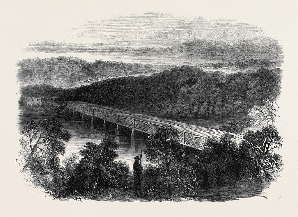 Detail of The War in America: The Chain Bridge Across the Potomac above Georgetown Looking Towards the Virginian Shore by Anonymous