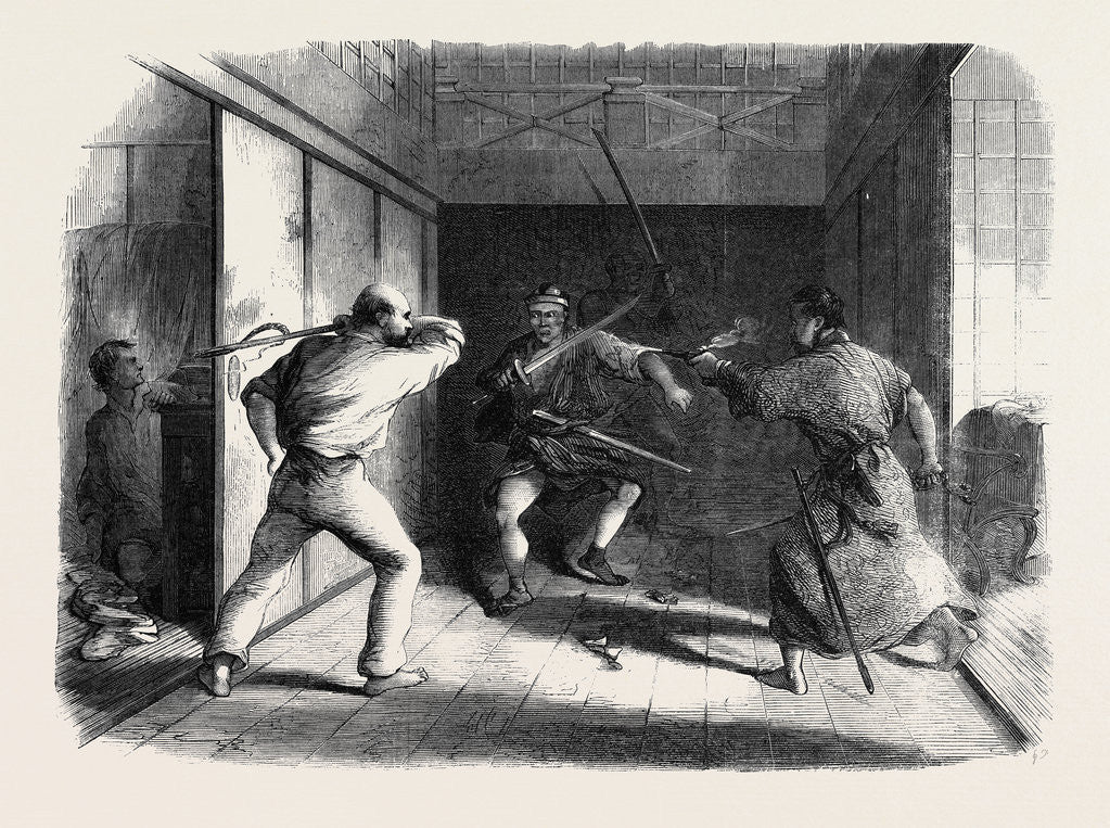 Detail of The Outrage on the British Embassy at Jeddo Japan: Attack on Messrs. Oliphant and Morrison by Anonymous