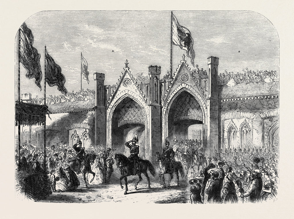 Detail of The Coronation of the King of Prussia: His Majesty Entering Königsberg by the Brandenburg Gate by Anonymous
