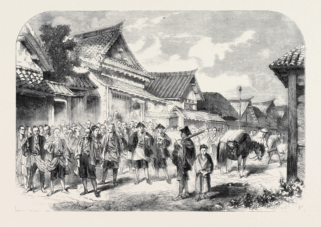 Detail of Sketches from the Interior of Japan by Our Special Artist: Our Escort of Matchlockmen at Omura by Anonymous