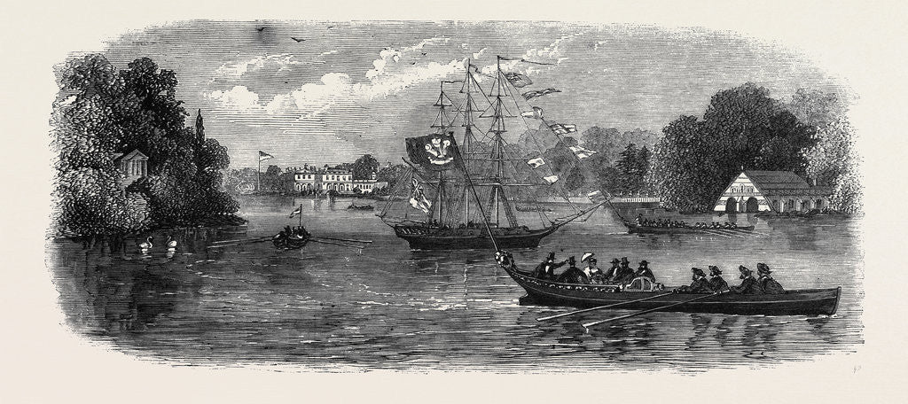 Detail of The Lake at Clumber Visit of the Prince of Wales to Clumber October 26 1861 by Anonymous