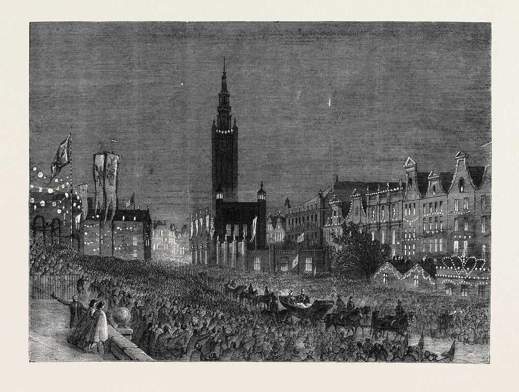 Detail of The Royal Visit to Dantzic: Their Majesties Passing the Long Market by Anonymous