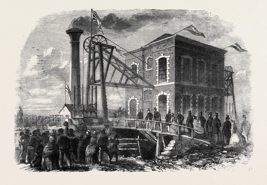 Detail of The Prince of Wales at Shireoaks Coalmine Notts the Property of the Duke of Newcastle: The Shaft Engine House by Anonymous