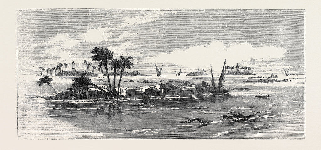 Detail of View on the Nile: Inundation of Villages and Encampment on the Bank of the Nile Inundation of the Nile by Anonymous
