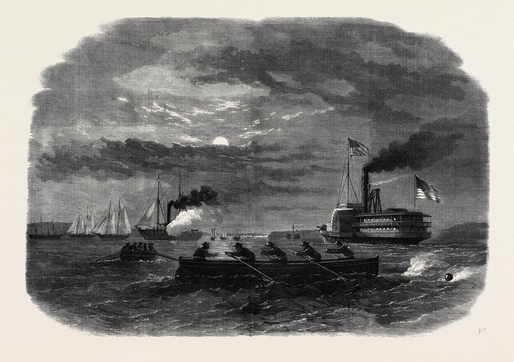 Detail of The Civil War in America: Cutting Off a Confederate Despatch Galley on the Potomac Near Freestone Point by Anonymous