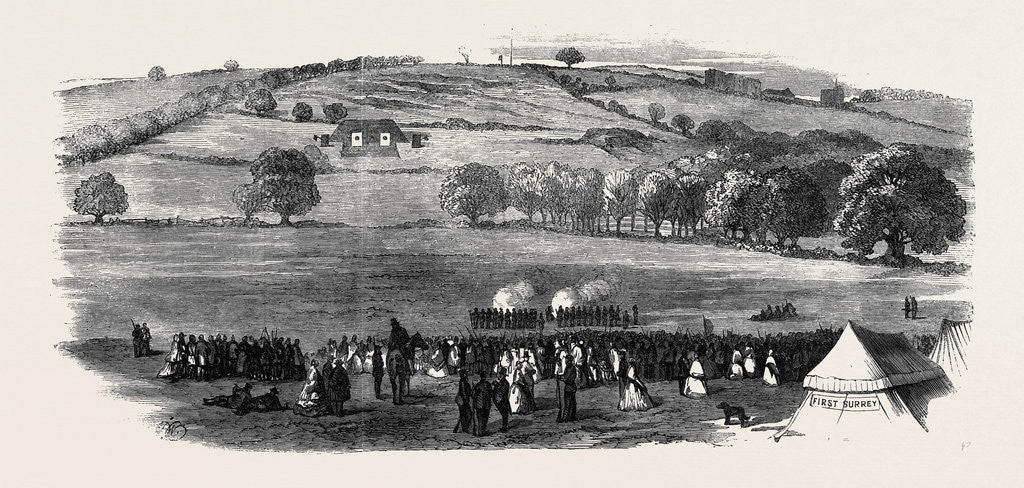 Detail of The New Range of the 1st Surrey Rifles Peckham Rye: Firing for the Prizes at the 550 Yards by Anonymous