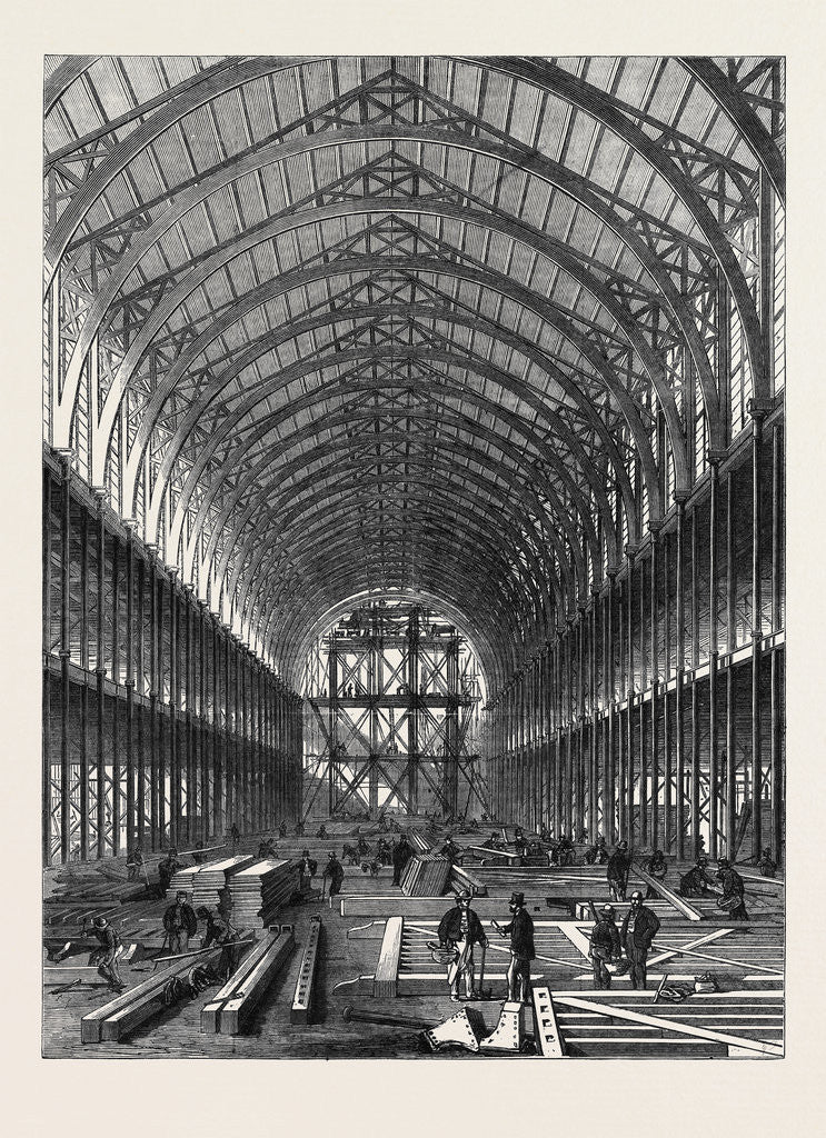 Detail of Progress of the International Exhibition Building: Portion of the Nave by Anonymous