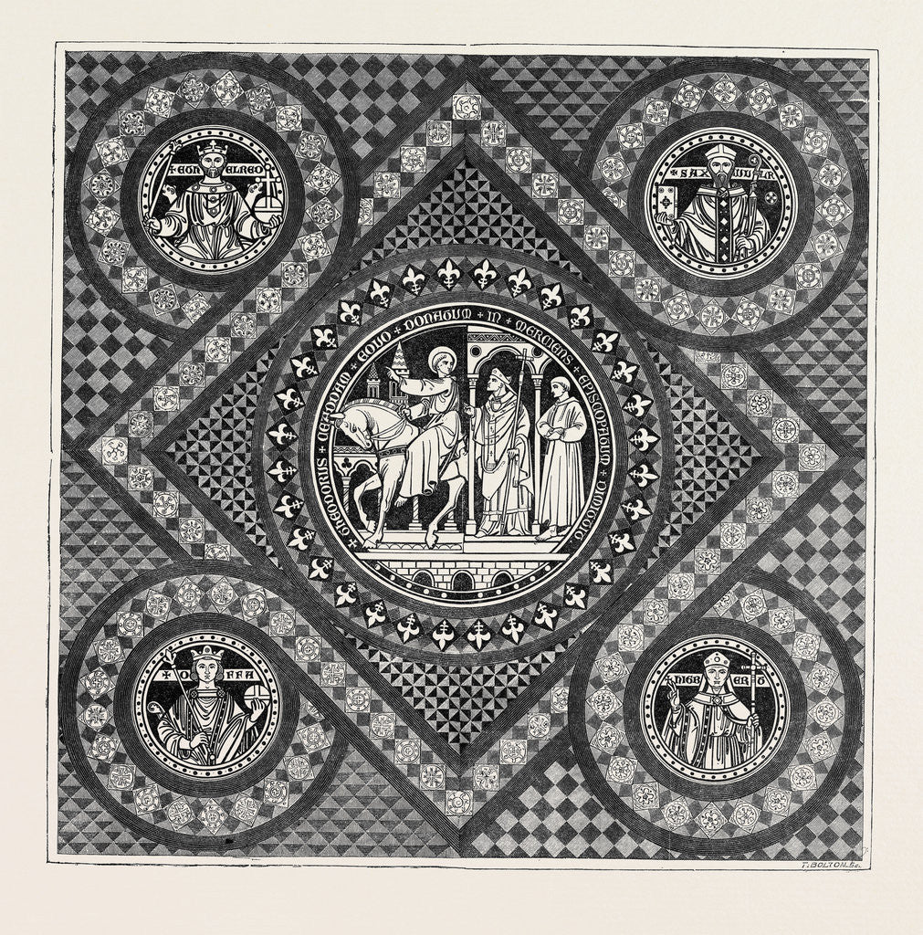 Detail of Incised Pavement in the Choir of Lichfield Cathedral by Anonymous