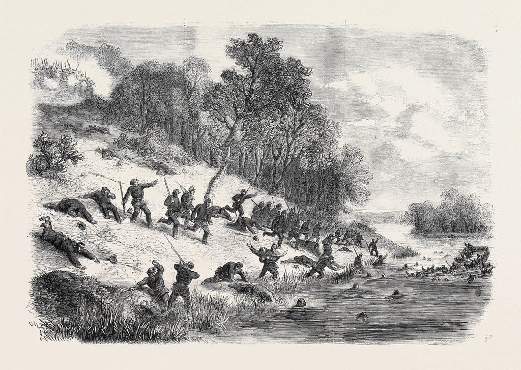 Detail of The Civil War in America: Retreat of the Federalists after the Fight at Ball's Bluff Upper Potomac Virginia by Anonymous