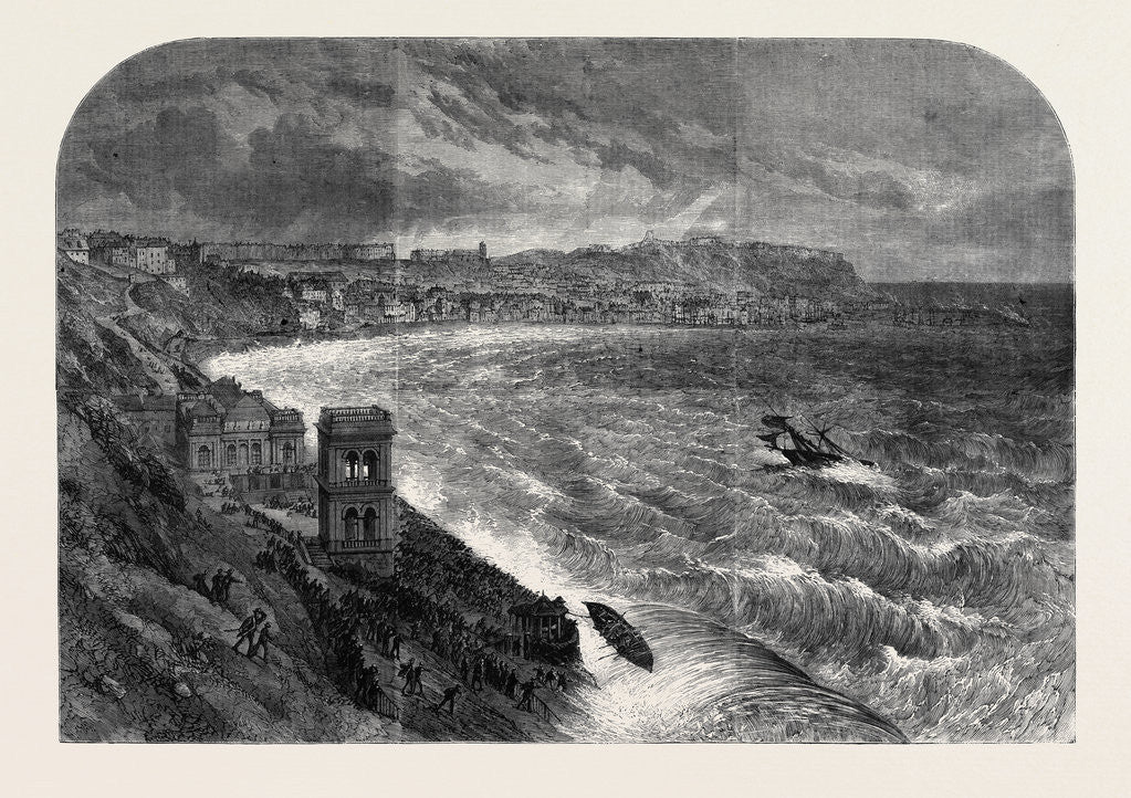 Detail of The Late Gales the Storm at Scarborough by Anonymous