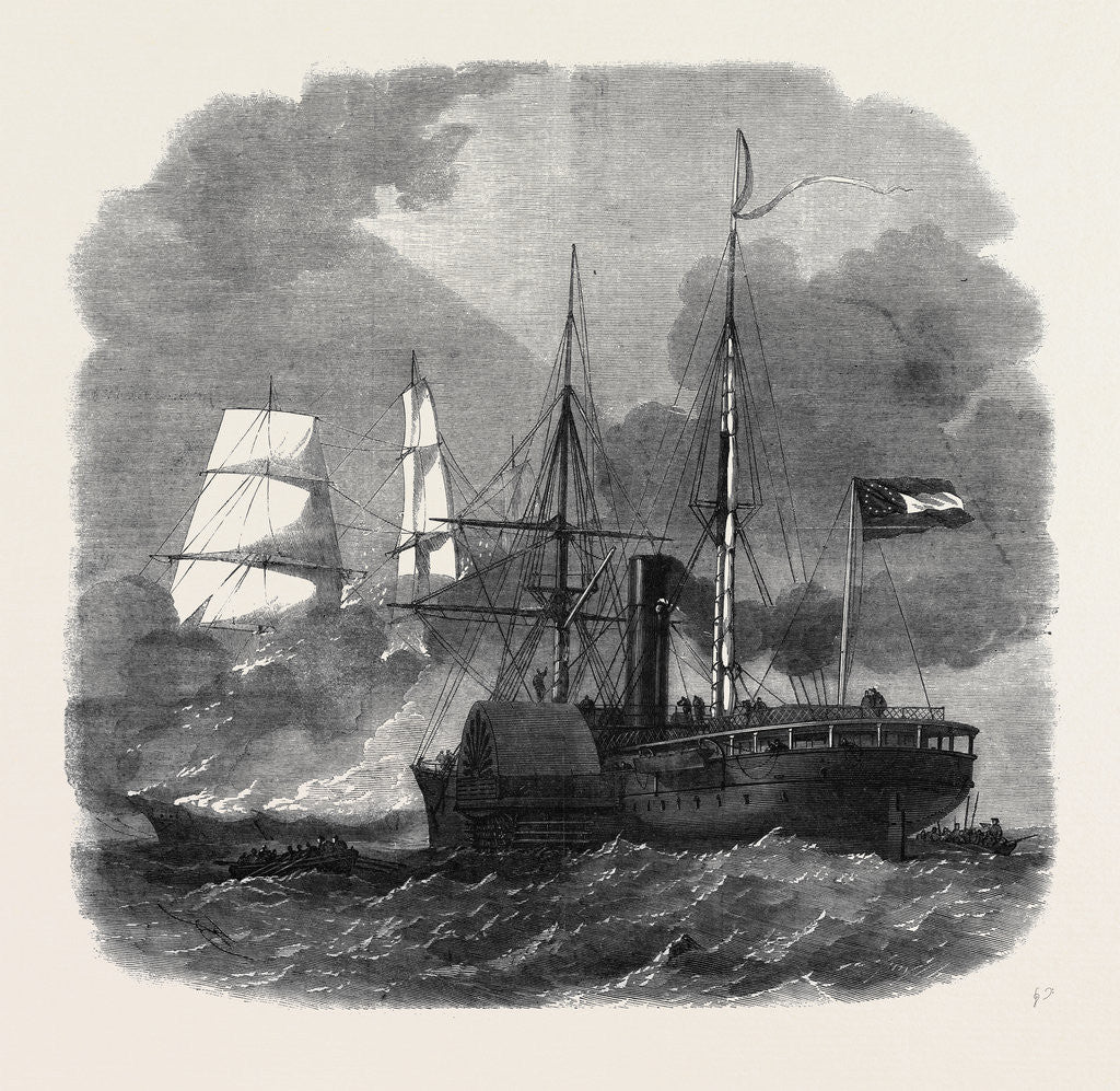 Detail of Destruction of the Federal Merchantman Harvey Birch by the Confederate War Sloop Nashville by Anonymous